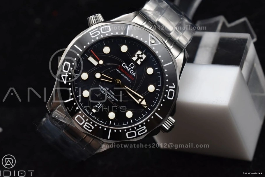 Black A SS VSF Seamaster 300M Bracelet Ceramic Dial On James Black 1:1 Best Bond Diver Supportive Edition 007 1094 1221